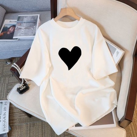 Белая мужская и женская футболка на завышенной посадке из 230 граммового чистого хлопка изображение