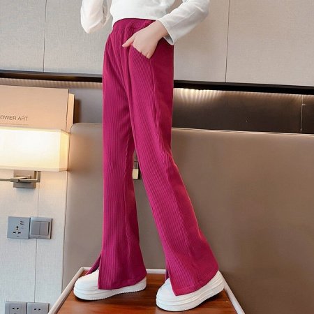 Детские летние широкие брюки с разрезами фото