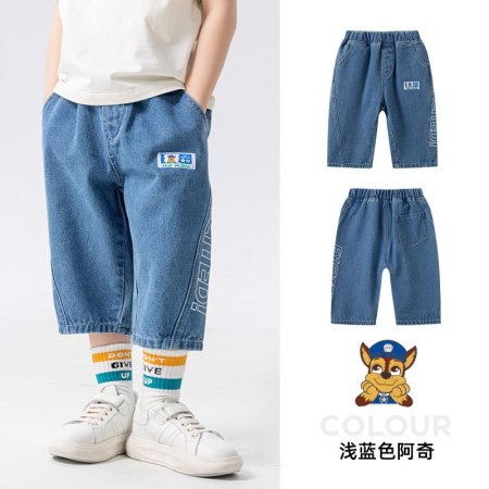 Детские джинсы 2024 лето новые мальчики брюки изображение