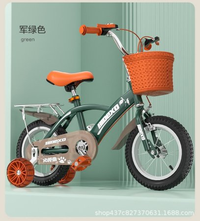 Детский велосипед с вспомогательными колесами 12 дюймов для девочек 3-6 лет фотография