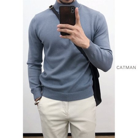 Мужской свитер с полувысоким воротником фотография