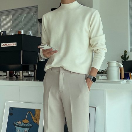 Мужской свитер с полувысоким воротником фото