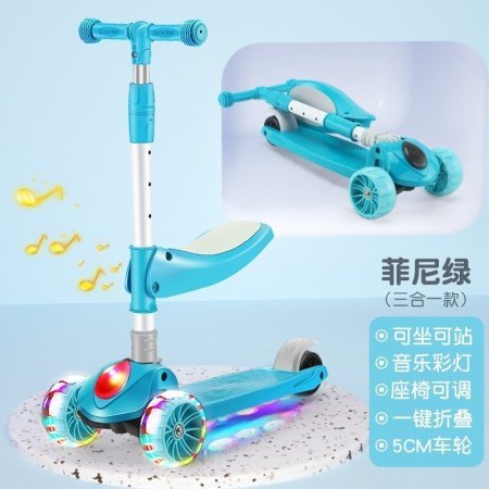 Детский трехколесный самокат изображение