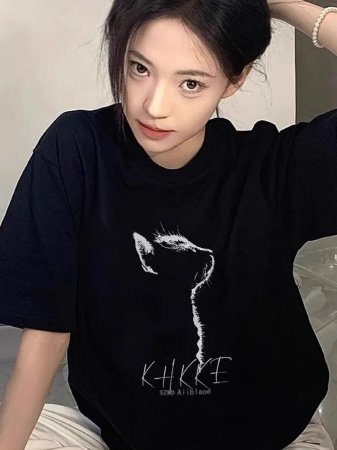 Женская футболка из чистого хлопка изображение