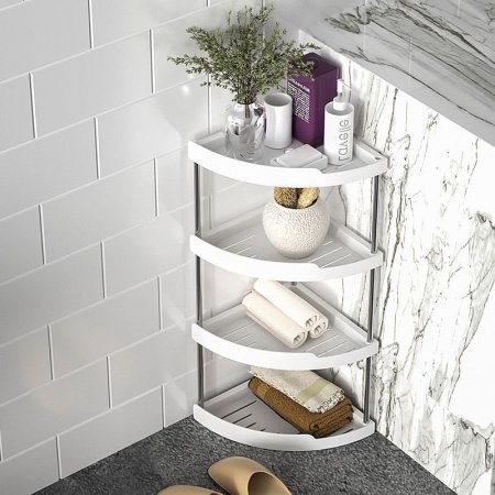 Угловая полка для ванной комнаты фотография