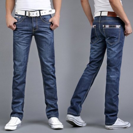 Мужские джинсы в стиле хайповой моды изображение