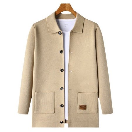 Мужская вязаная куртка с воротником изображение