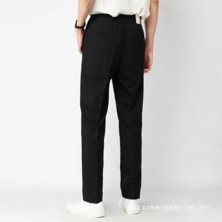 Мужские черные брюки прямого кроя с широкими штанинами фото