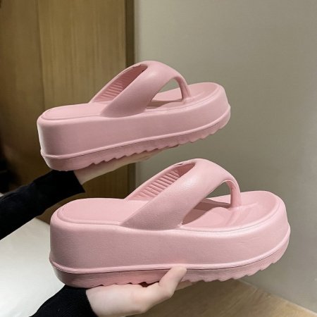 Женские тапочки с толстой подошвой и высоким каблуком 7 см изображение