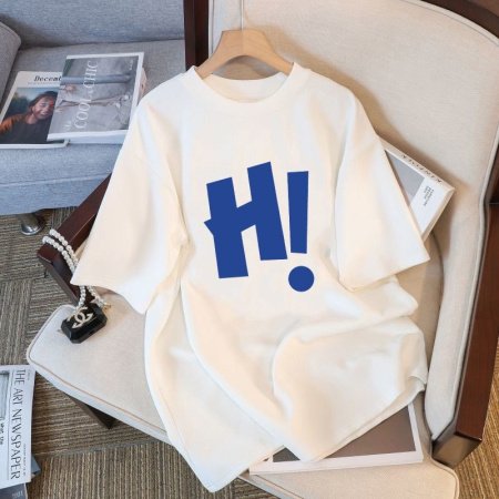 Белая мужская и женская футболка на завышенной посадке из 230 граммового чистого хлопка изображение