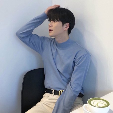 Мужской свитер с полувысоким воротником фото