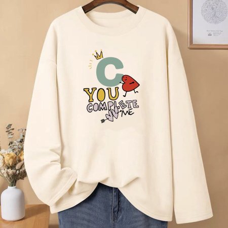 Женская футболка с длинным рукавом из чистого хлопка 230 г 2024 новая осенне-зимняя модель фотография