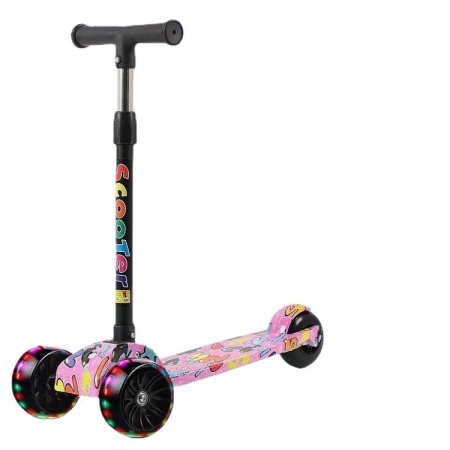 Детский трехколесный складной самокат изображение