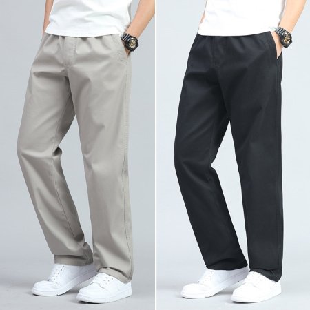 Мужские летние широкие хлопковые брюки фото