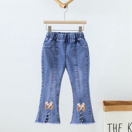 Детские джинсы для девочек весна-осень 2024 фото