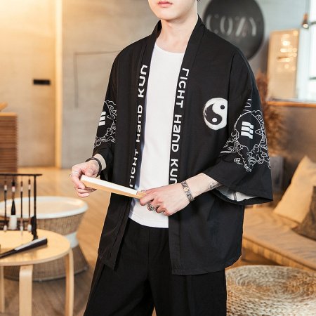 Мужская китайская рубашка с японскими элементами изображение