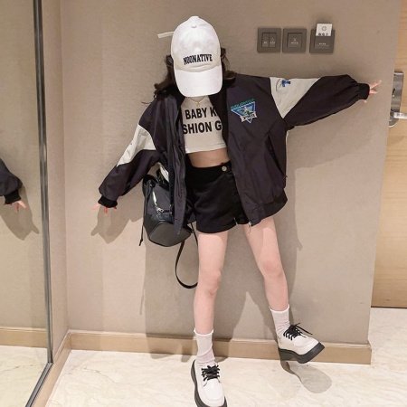 Детская куртка для девочек в стиле бейсбола изображение