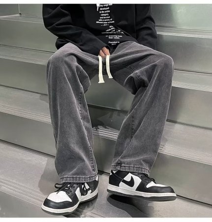 Черно-серые мужские джинсы весна 2023 изображение