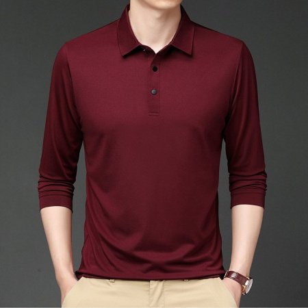 Мужская футболка с длинным рукавом и воротником Polo изображение