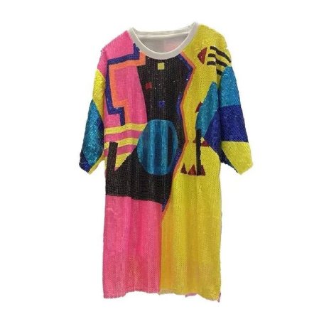 Женская футболка с широкими рукавами и блестками изображение