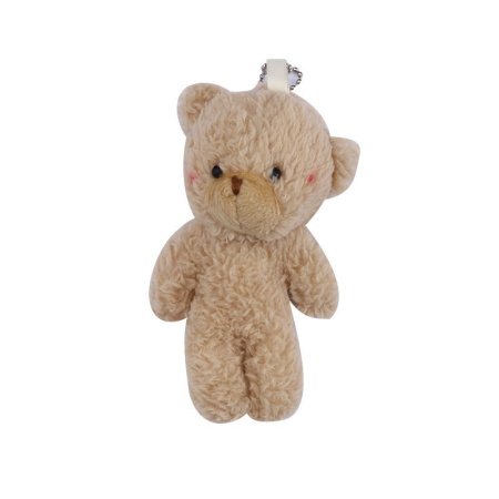 Мягкая игрушка-брелок медведь из меха персика фото