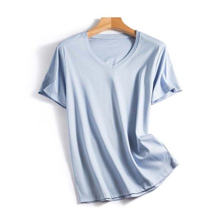 Майка из шелковистого хлопка с короткими рукавами фотография