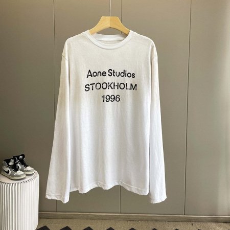 Футболка с длинным рукавом в стиле 2023SS с эффектом старения и градиентной печатью ACXD фотография