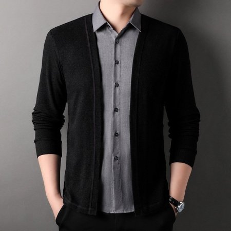 Мужская вязаная кардиган на молнии фото