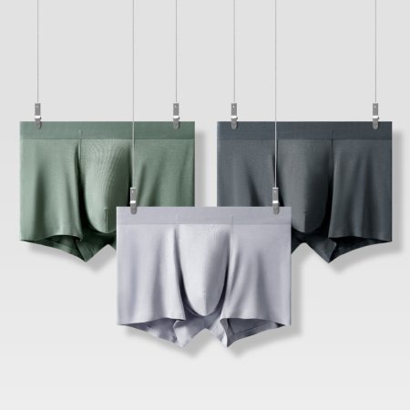 Мужские трусы из модала средней талии без швов антимикробные дышащие фото