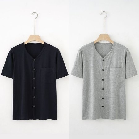 Мужская хлопковая рубашка с коротким рукавом фотография