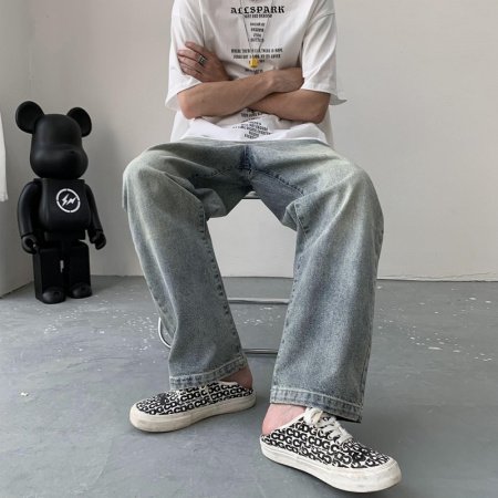 Джинсы винтажного стиля весна-осень изображение