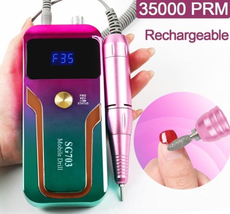 Электрическая полировальная машинка для ногтей - GO-AM-5/colorful / К24 / В16 детальное фото