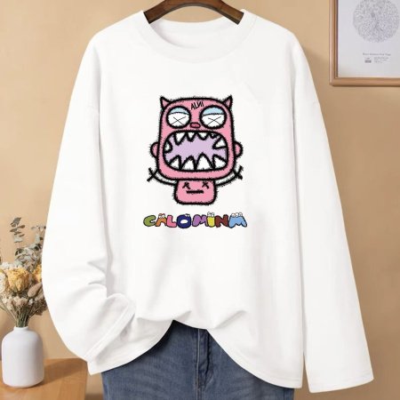 Женская футболка с длинным рукавом из чистого хлопка 230 г 2024 новая осенне-зимняя модель фотография