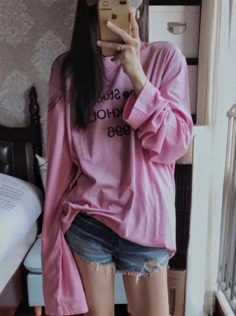 Футболка с длинным рукавом в стиле 1996 с буквенным принтом фотография