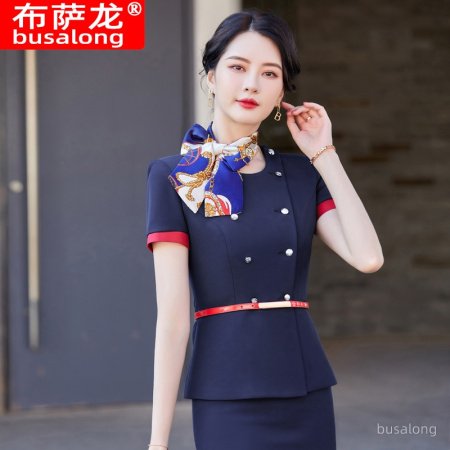 busalong春夏OL经典短袖职业女士西裙套装销售正装工作服西服232 фотография