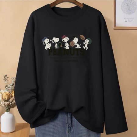 Женская футболка с длинным рукавом из чистого хлопка 230 г 2024 новая осенне-зимняя модель фотография