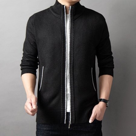 Мужская вязаная высокий воротник свитер весна-осень изображение