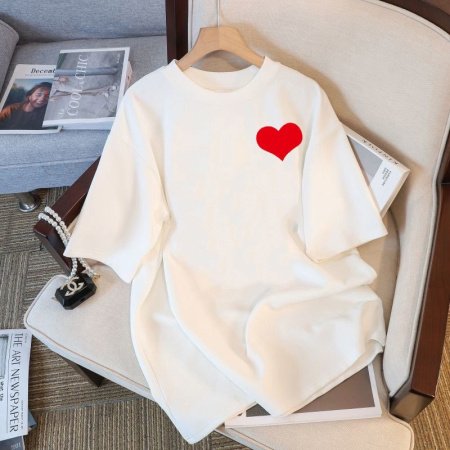 Белая мужская и женская футболка на завышенной посадке из 230 граммового чистого хлопка изображение