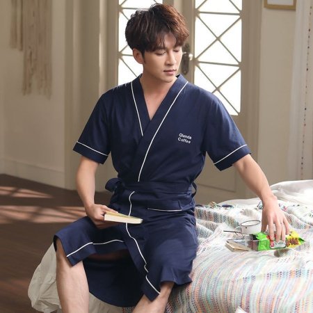 Халат для сна летний длинный сексуальный хлопковый для женщин и мужчин 100% хлопок больших размеров тонкий для пар фотография