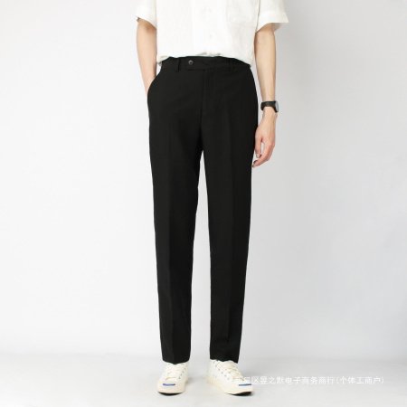 Мужские черные брюки прямого кроя с широкими штанинами фото