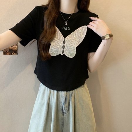 Футболка с коротким рукавом 2024 лето женская фото