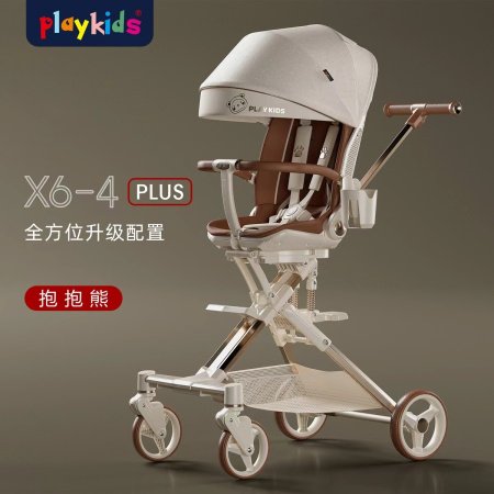 Playkids普洛可遛娃婴幼儿可躺可换向高景观轻便推车一键折叠X6X7 фотография