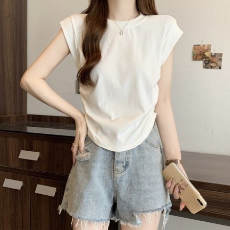 Футболка с коротким рукавом 2024 лето женская фото