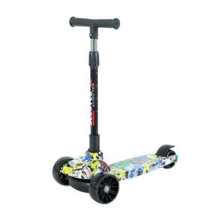 Детский трехколесный складной самокат изображение