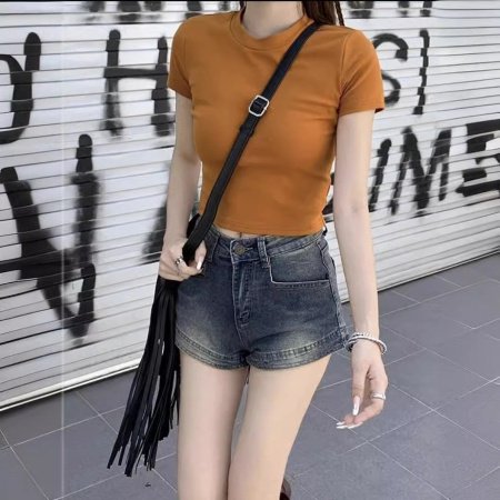 Женская футболка с коротким рукавом из чистого хлопка фото