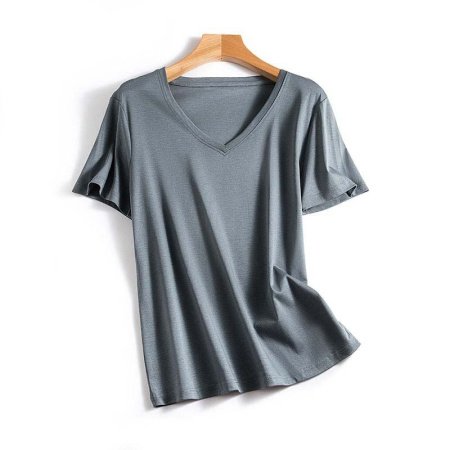 Майка из шелковистого хлопка с короткими рукавами фотография