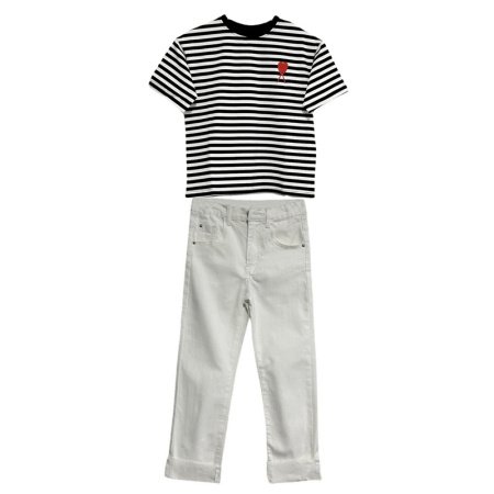 Детские джинсы белого цвета изображение