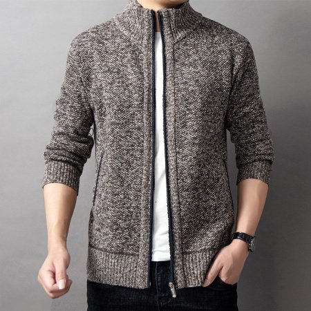 Мужская вязаная высокий воротник свитер весна-осень изображение