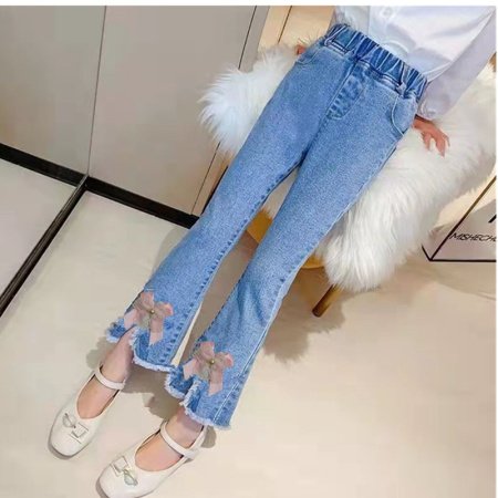 Детские джинсы с высокой талией фотография