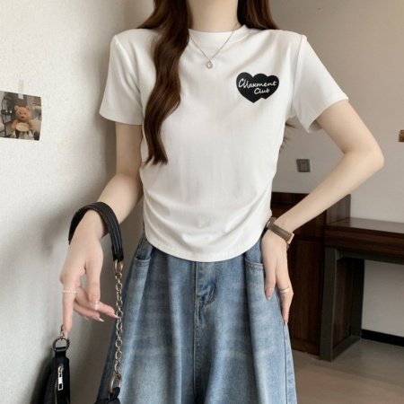 Футболка с коротким рукавом 2024 лето женская фото